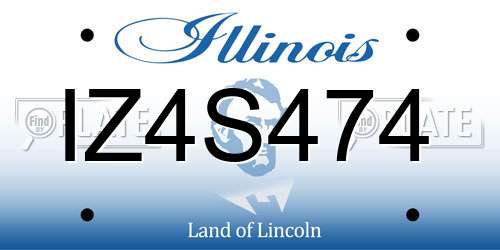IZ4S474 Illinois License Plate