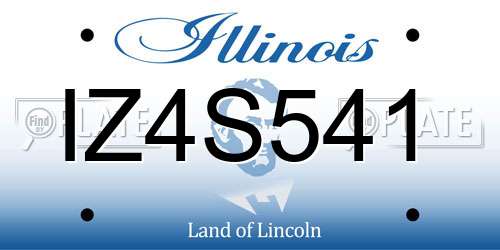 IZ4S541 Illinois License Plate