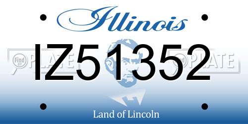 IZ51352 Illinois License Plate