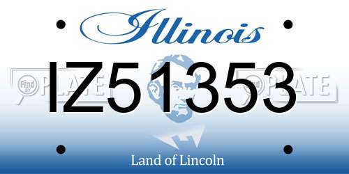 IZ51353 Illinois License Plate