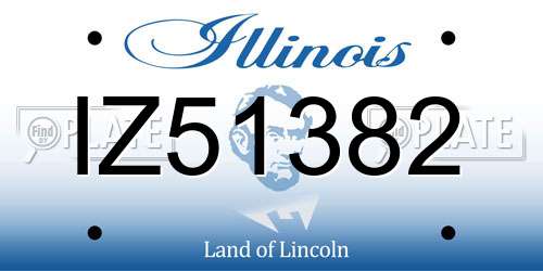 IZ51382 Illinois License Plate