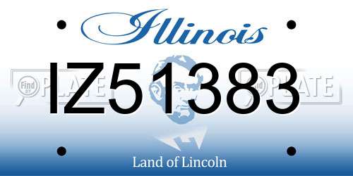 IZ51383 Illinois License Plate