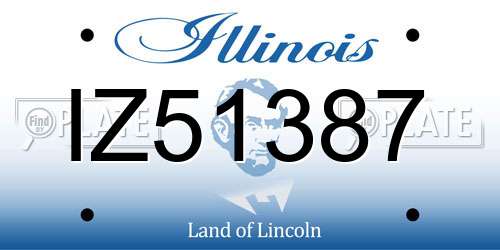 IZ51387 Illinois License Plate