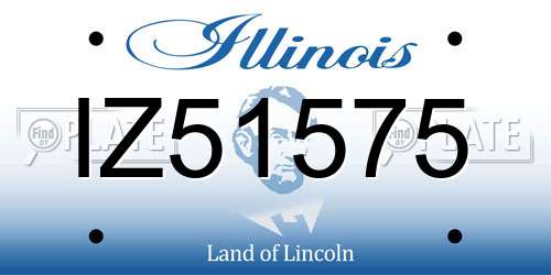 IZ51575 Illinois License Plate