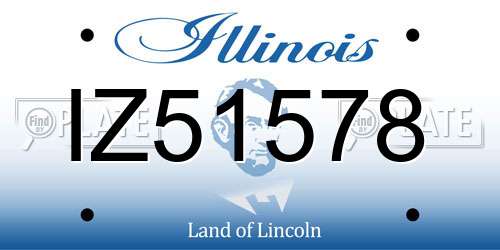 IZ51578 Illinois License Plate