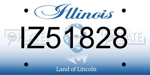 IZ51828 Illinois License Plate