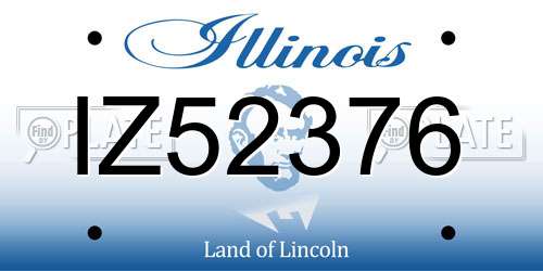 IZ52376 Illinois License Plate