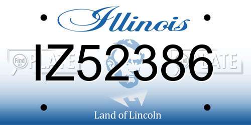 IZ52386 Illinois License Plate