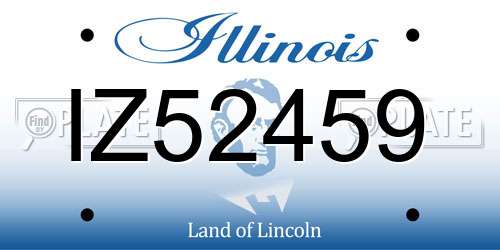 IZ52459 Illinois License Plate