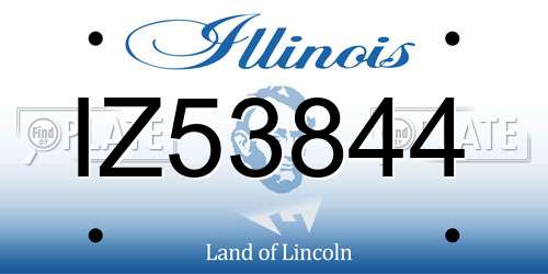 IZ53844 Illinois License Plate