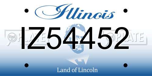 IZ54452 Illinois License Plate