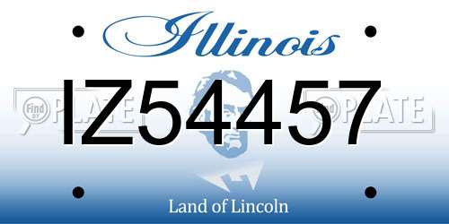 IZ54457 Illinois License Plate