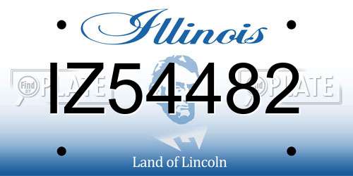 IZ54482 Illinois License Plate