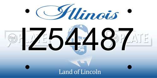 IZ54487 Illinois License Plate