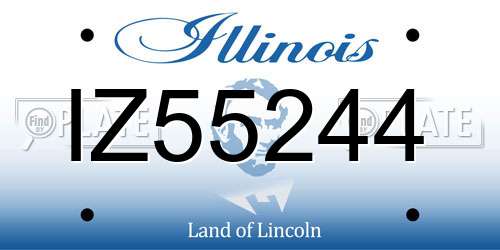 IZ55244 Illinois License Plate
