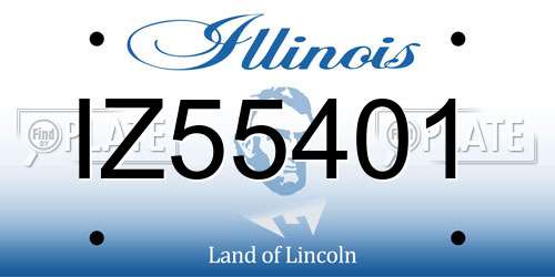 IZ55401 Illinois License Plate