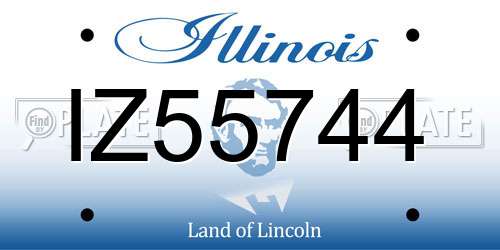 IZ55744 Illinois License Plate