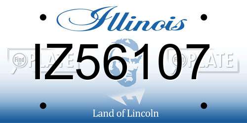 IZ56107 Illinois License Plate