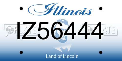 IZ56444 Illinois License Plate