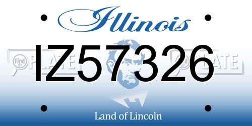 IZ57326 Illinois License Plate