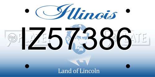 IZ57386 Illinois License Plate