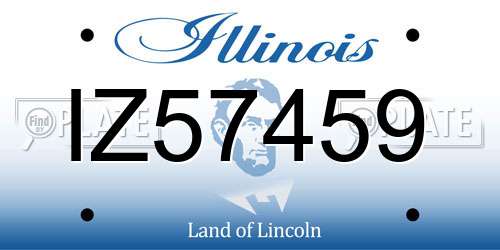 IZ57459 Illinois License Plate