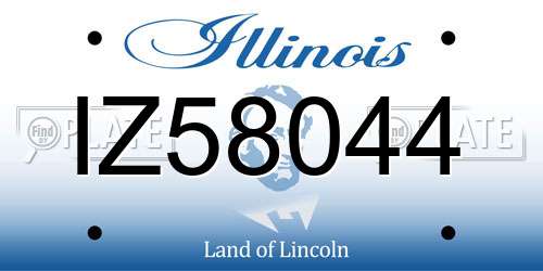 IZ58044 Illinois License Plate