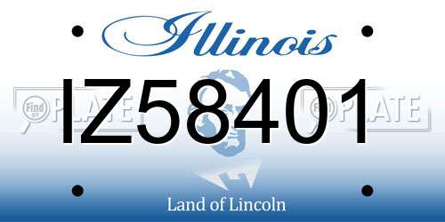 IZ58401 Illinois License Plate