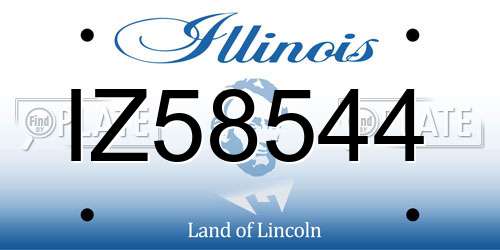 IZ58544 Illinois License Plate