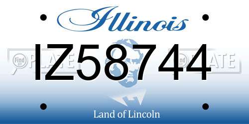 IZ58744 Illinois License Plate