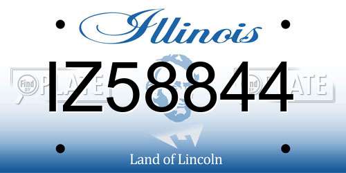 IZ58844 Illinois License Plate