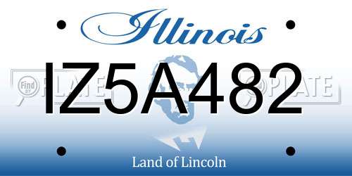 IZ5A482 Illinois License Plate