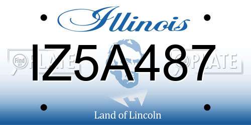 IZ5A487 Illinois License Plate