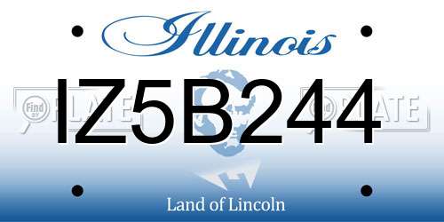 IZ5B244 Illinois License Plate