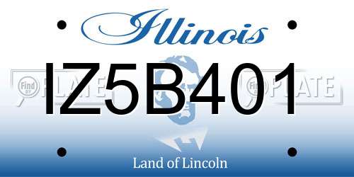 IZ5B401 Illinois License Plate