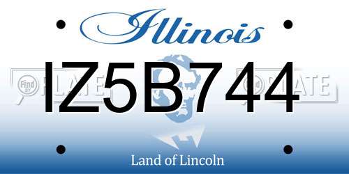 IZ5B744 Illinois License Plate