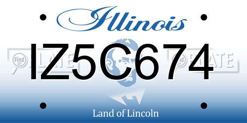 IZ5C674 Illinois License Plate