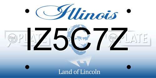 IZ5C7Z Illinois License Plate