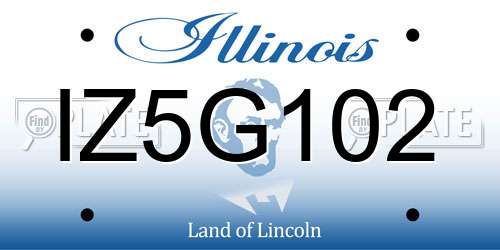IZ5G102 Illinois License Plate