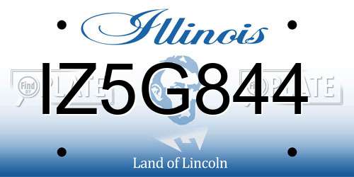 IZ5G844 Illinois License Plate