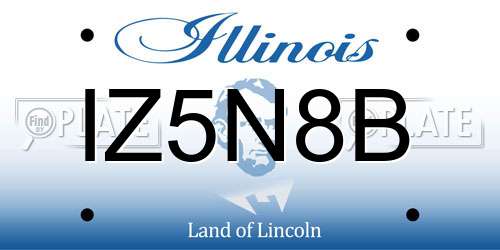 IZ5N8B Illinois License Plate