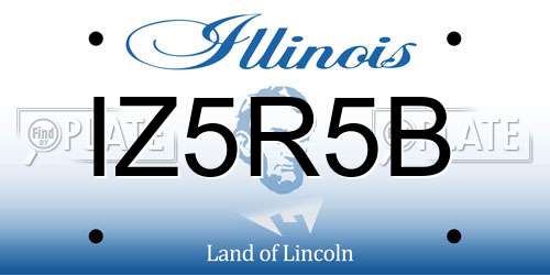IZ5R5B Illinois License Plate