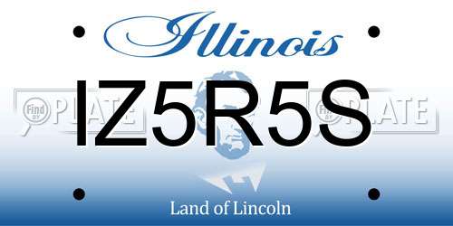 IZ5R5S Illinois License Plate