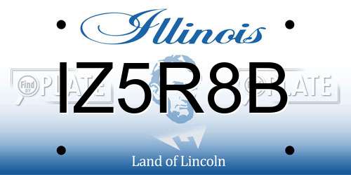 IZ5R8B Illinois License Plate