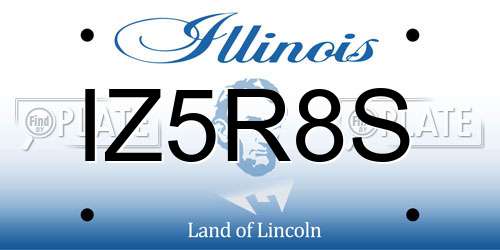 IZ5R8S Illinois License Plate