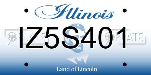 IZ5S401 Illinois License Plate