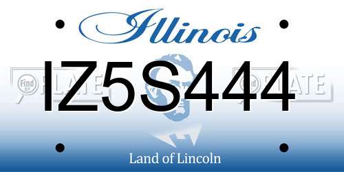 IZ5S444 Illinois License Plate
