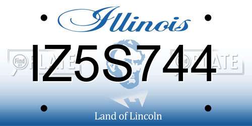 IZ5S744 Illinois License Plate