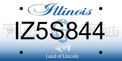 IZ5S844 Illinois License Plate