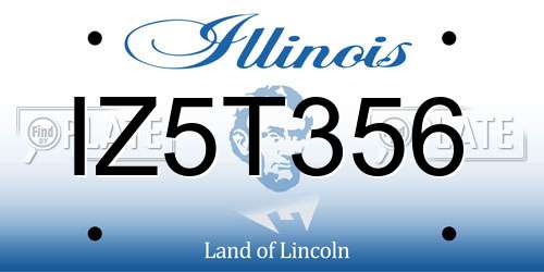 IZ5T356 Illinois License Plate